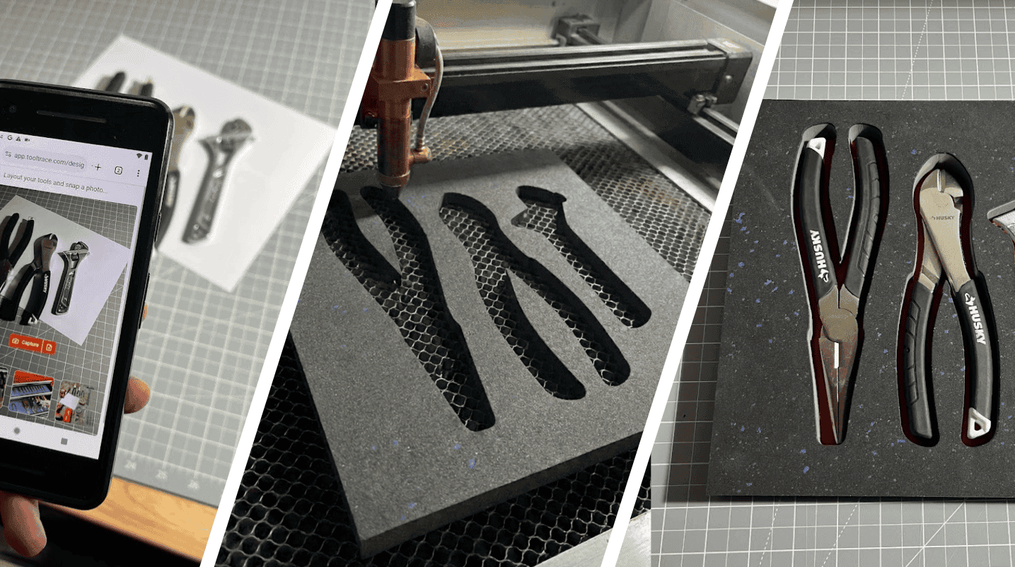 Three-step process: photo, trace, export